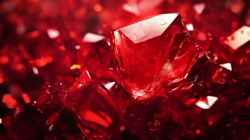 Crimson crystal crown gleams atop a fiery ruby cascade.