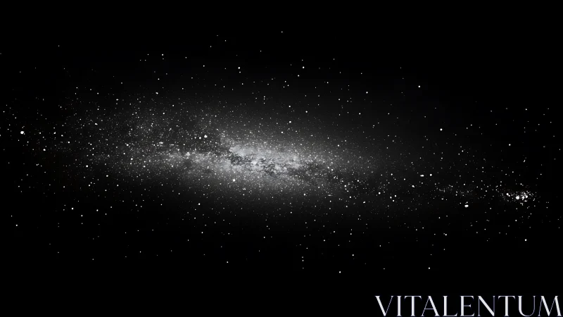 Stellar field extends laterally across uniform black background