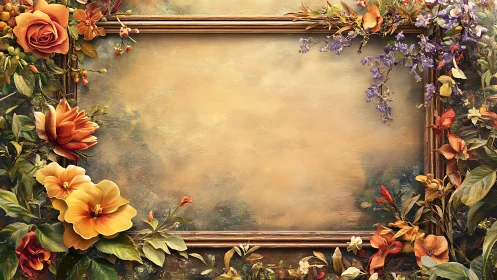 Gilded Garden Frame: Where Floral Dreams Bloom Eternal.