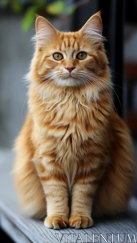 Majestic Orange Tabby Cat with Piercing Gaze.