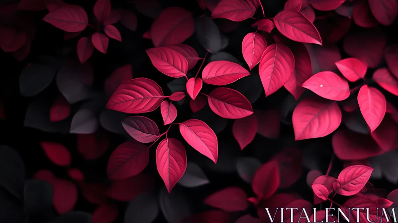 Crimson leaves drift forward while the forest quietly recedes