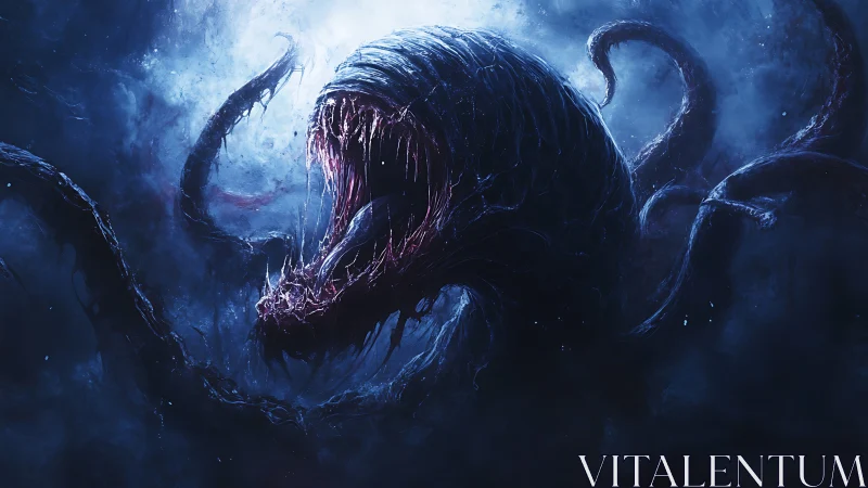 Abyssal void leviathan rises with razored tendrils poised