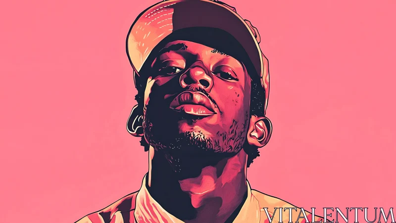 Tilted chin rewrites cool against a candy-pink horizon