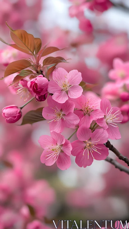 Spring's Pink Blossoms: A Garden's Gentle Bloom.