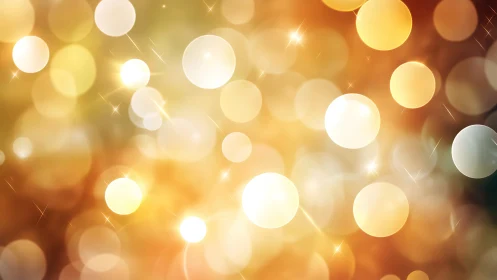 Defocused circular light bokeh forms layered warm background