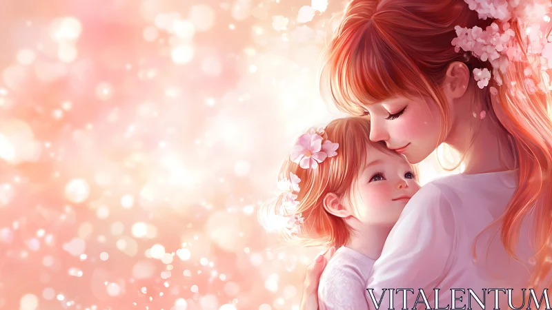 Mother and Child Share a Tender Moment in Ethereal Light