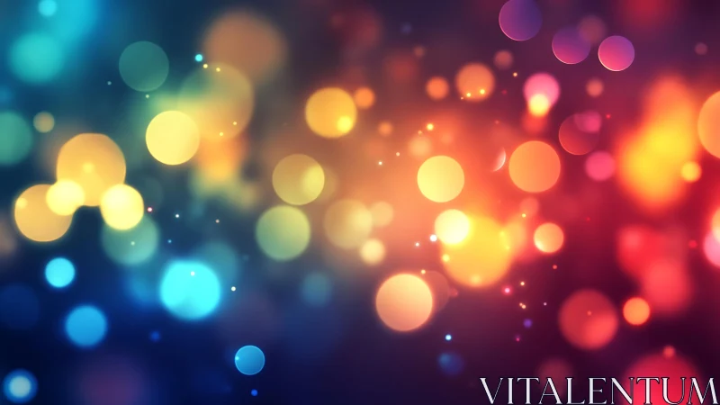 Vibrant abstract bokeh light circles on colorful blurred background.