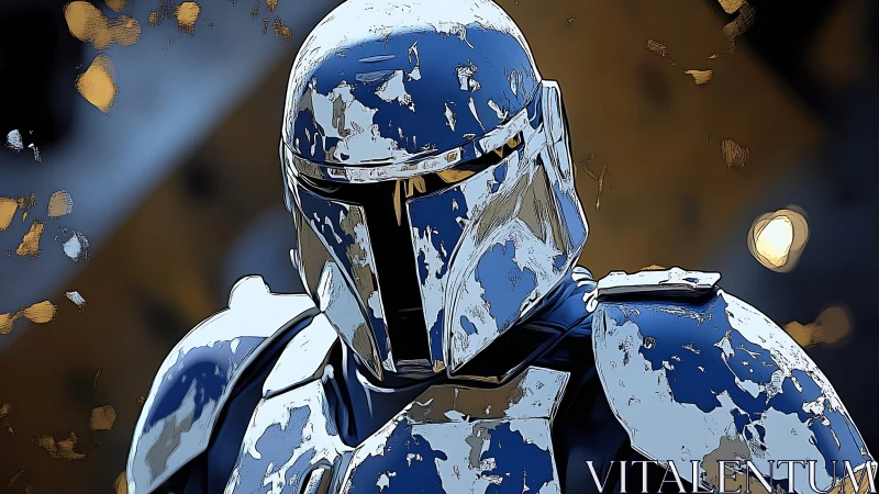 Armored sci fi warrior in stylized comic render