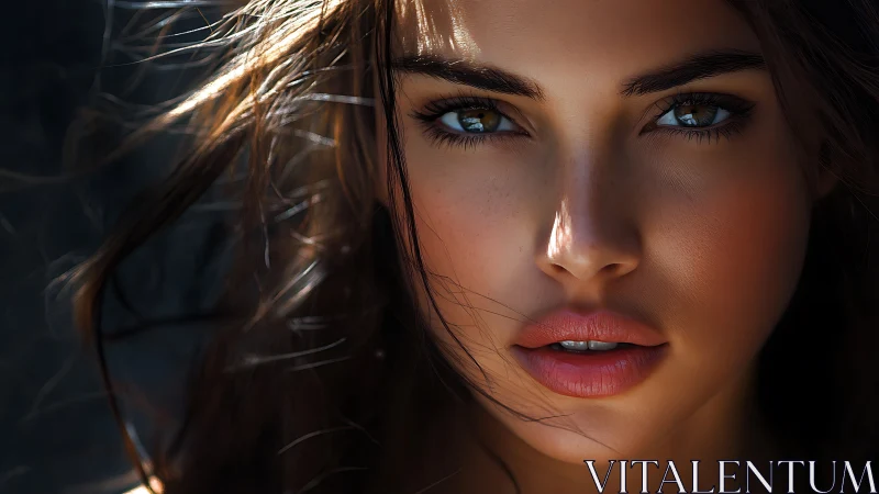 Photorealistic close-up portrait with dramatic rim lighting.