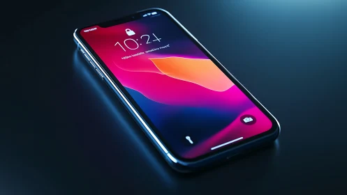 Modern smartphone displays vibrant gradient wallpaper design.