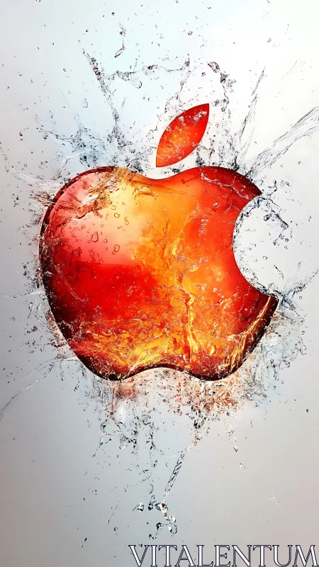 Glowing liquid apple bursting with bright, refreshing energy.