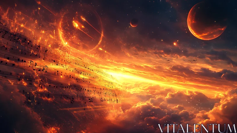 Celestial symphony pouring golden light across the sky.