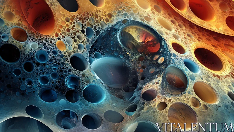 Layered fractal cavity field displays multiscale circular voids