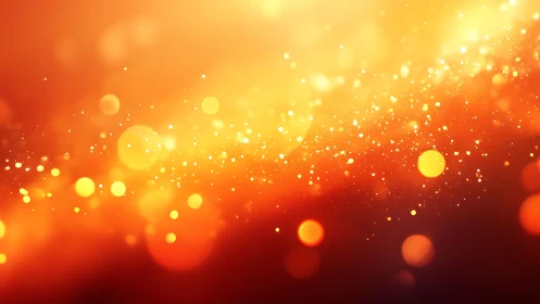 Warm glowing orange bokeh background with sparkling light effects.