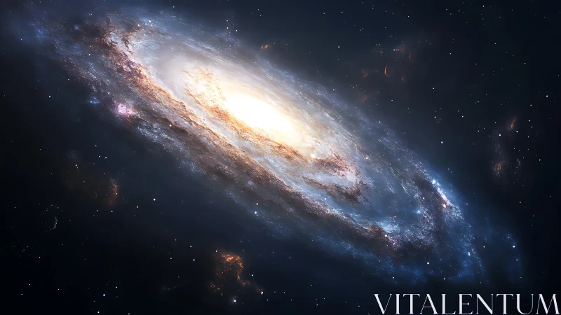 Rotating barred spiral galaxy with luminous central bulge