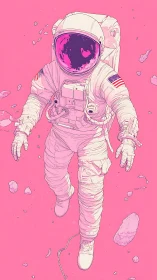 Bubblegum cosmos walker drifting through quiet starlight.