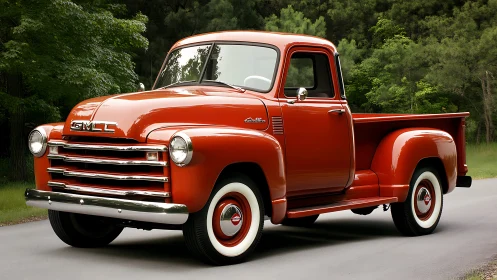 Restored vintage GMC pickup truck in polished photoreal detail