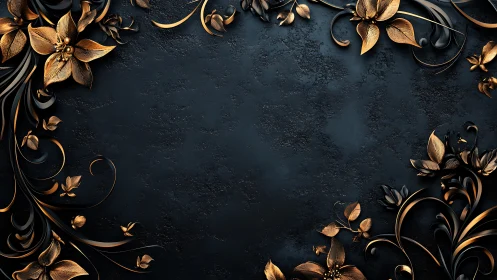 Bronzed blossoms curl into an elegant midnight frame