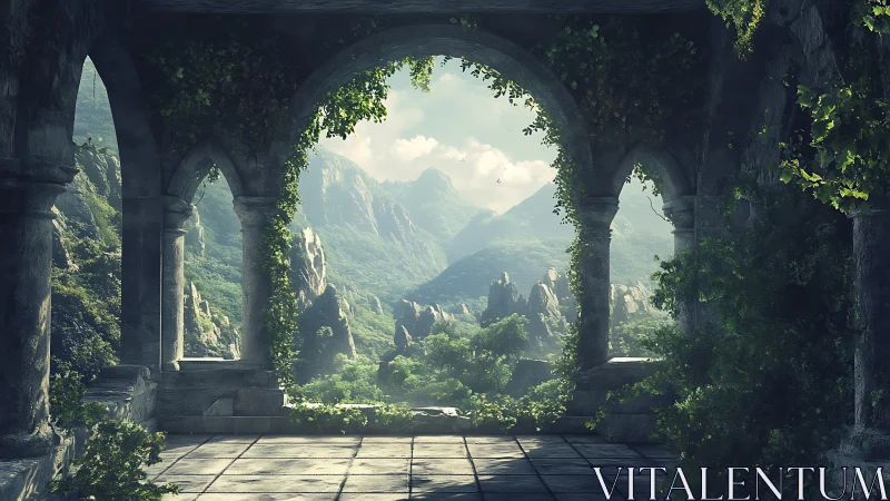 Emerald arches unveil a myth-forged valley of quiet wonders.