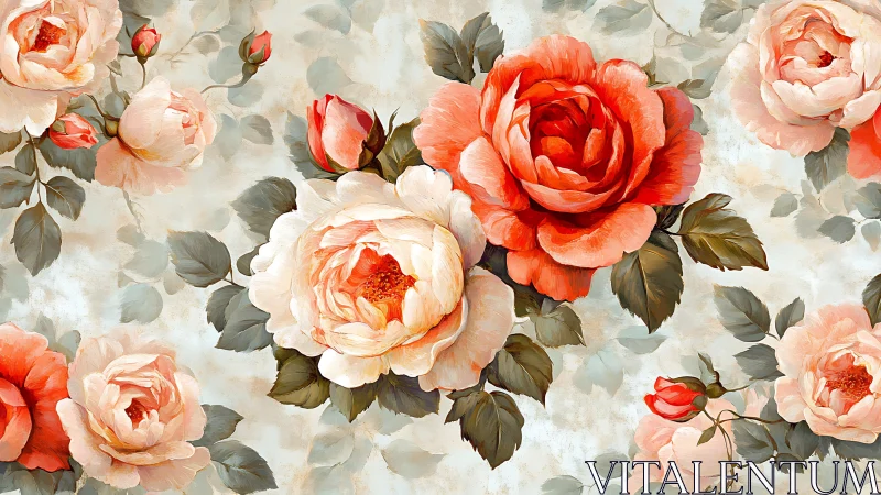 Coral Garden Dreams: Blooming Peonies in Watercolor Romance