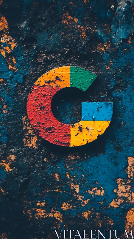 Weathered Wonder: Colorful Google Logo Meets Urban Canvas.