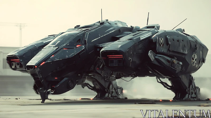 Brooding urban gunship crouches like a metallic thunderbeast.