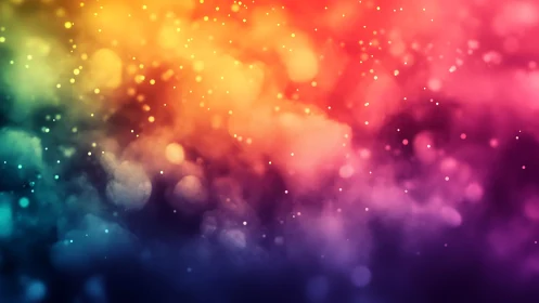 Vibrant abstract bokeh background with colorful gradient effect.