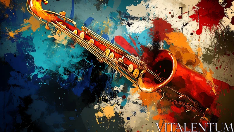Bold saxophone floats through splashes of joyful color and sound