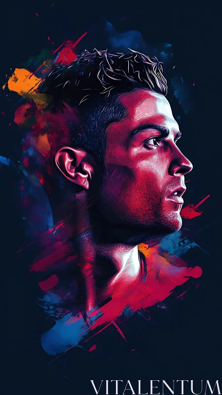 Side profile digital portrait with bold paint strokes.