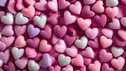 Candy Hearts Cascade: Pink Romance in Velvet Abundance.