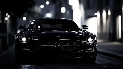 Midnight supercar prowl through moody city streets. Period.