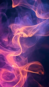 Chromatic plasma-like smoke filaments in dynamic laminar flow.