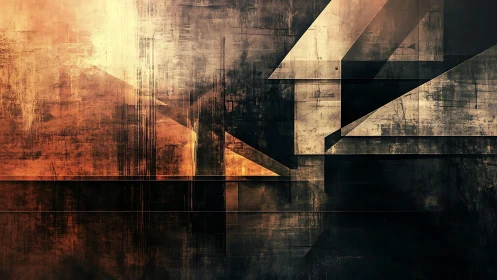 Abstract Geometric Shapes on Textured Grunge Background.