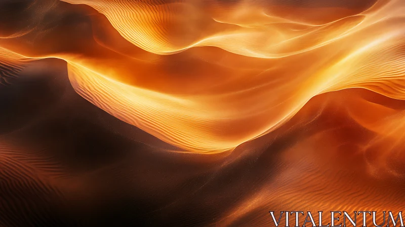 Flowing Golden Light Forms Abstract Landscape