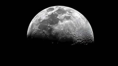 High-resolution lunar terminator study with crater field detail.