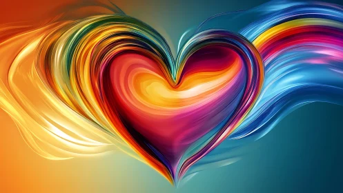 Luminous Heart: Rainbow Flux Symphony.