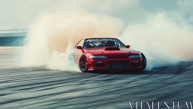 Scarlet drift missile carving smoke ribbons across tarmac.
