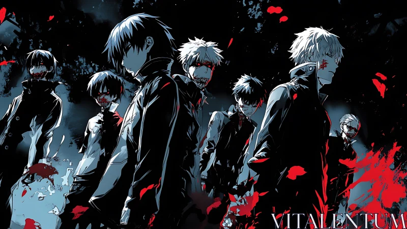 Midnight ghouls march through blood spattered neon dusk.