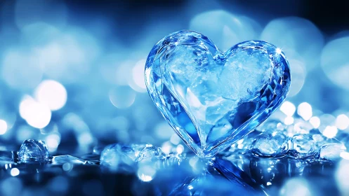 Crystal Heart Surrounded by Pure Blue Magic.