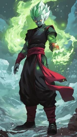 Emerald flame warlock claims the stormlit battlefield