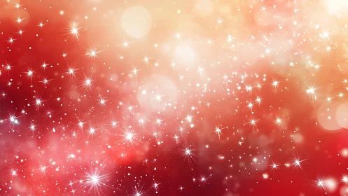 Radiant bokeh starfield over red-gold luminous gradient field.