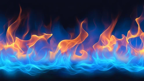 Dynamic Blue Flame Phenomenon with Ascending Thermal Gradient.