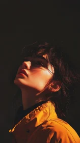 Side-profile portrait in directional warm light study.