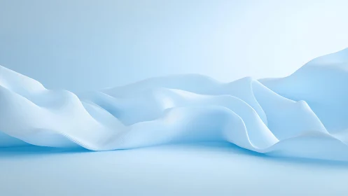 Soft blue abstract waves with flowing fabric texture style.