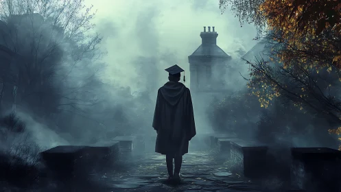Graduate in the mist, drifting between endings and beginnings.