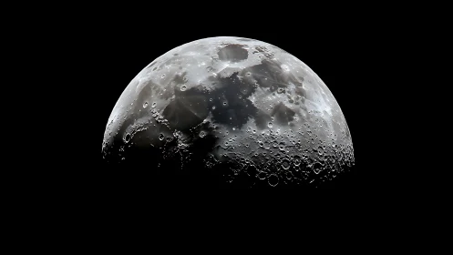 Crescent moon reveals razor-sharp craters in stark shadow.