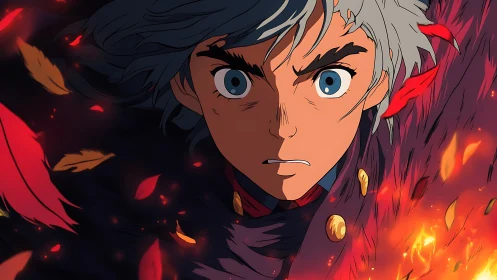 Anime-style character portrait shows focused forward-facing stare