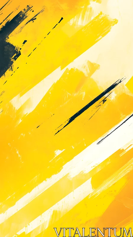 Bold yellow paint streaks slice across a bright digital canvas