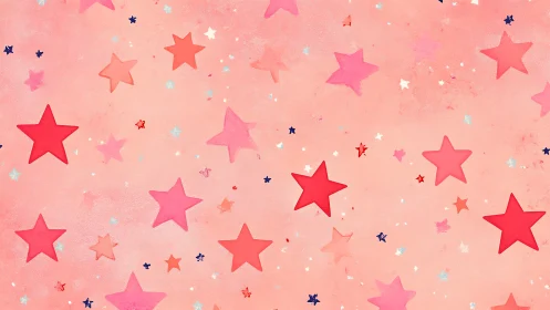 Digital starfield pattern on textured pink gradient ground.