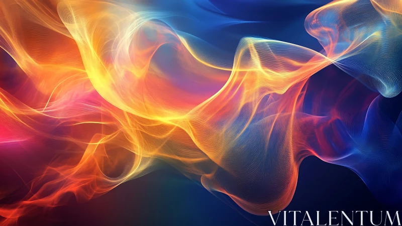 Luminous Energy Waves Flowing Through Digital Space